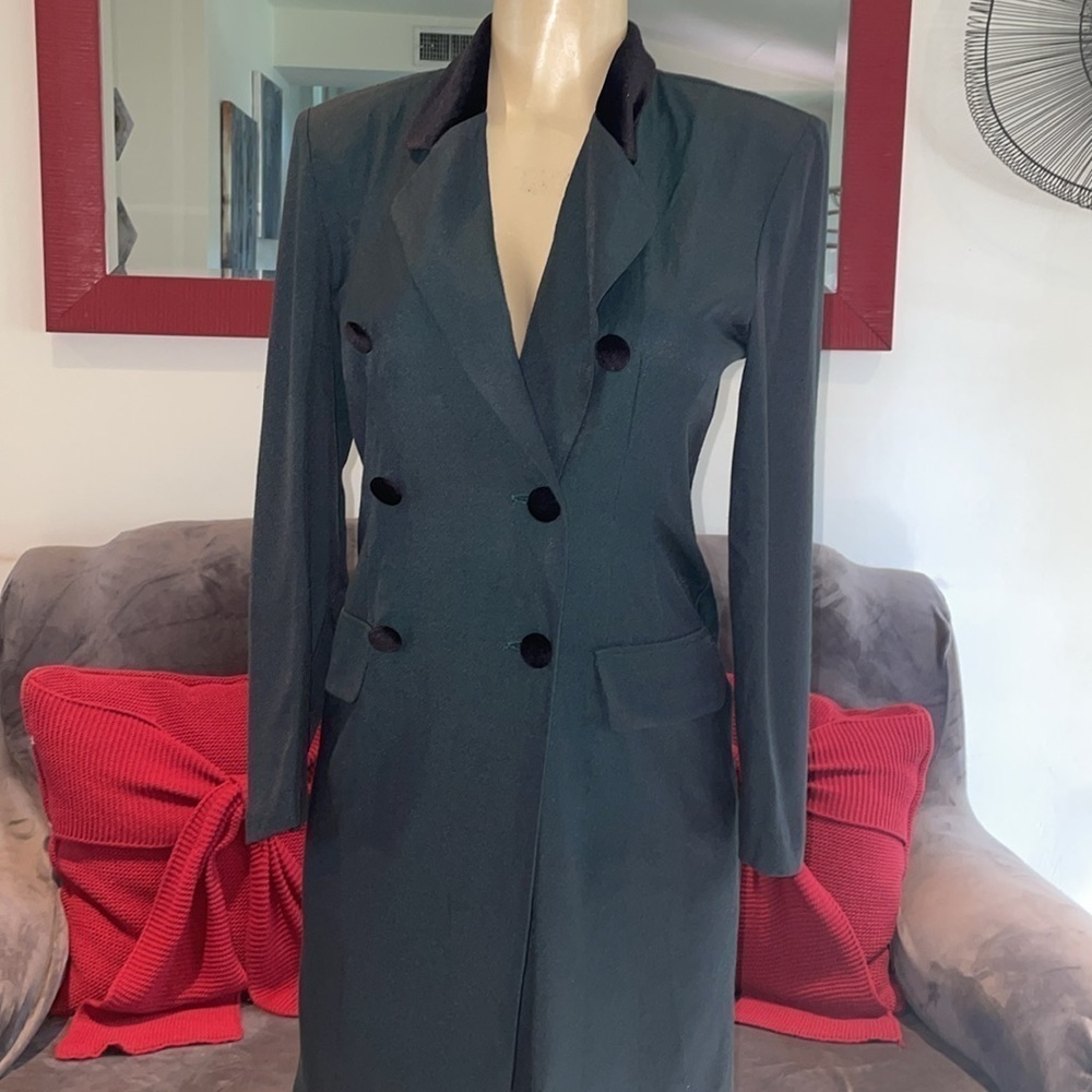 Vintage- Lois Snyder Dani Max petite dress size 4 Hunter Green - Picture 6 of 8